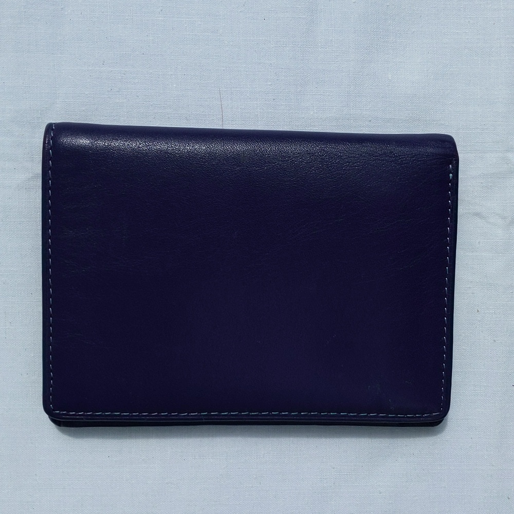 Vera Pelle Purple Multicolor Tri-fold Wallet - Picture 4 of 11